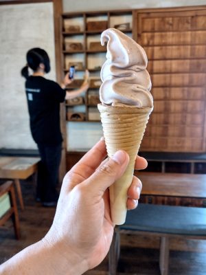 日向利久庵高鍋本店限定の名品・和栗ソフトを堪能