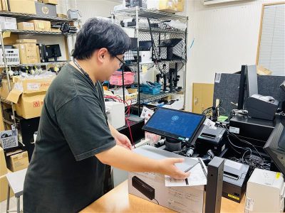 ひょっとこ祭りに向けてレンタルレジを準備